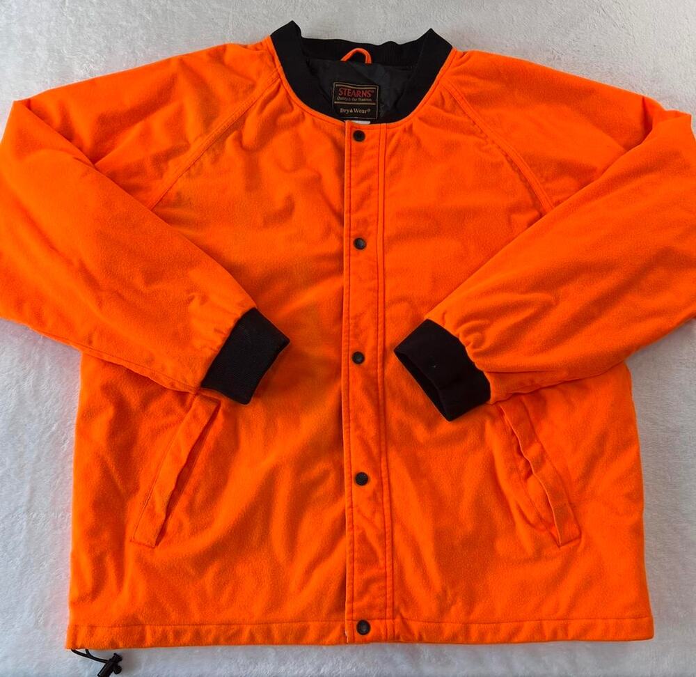 Stearns Dry Wear Hunting Jacket Blaze Orange quilted Lining Size Large